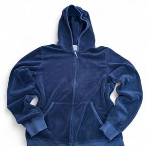 Y2K Early 2000’s Juicy Couture Navy Blue Velure Zip Up